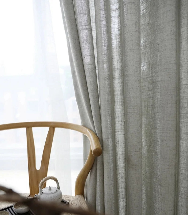 Elegant Sheer Linen Curtains – Custom Size Options