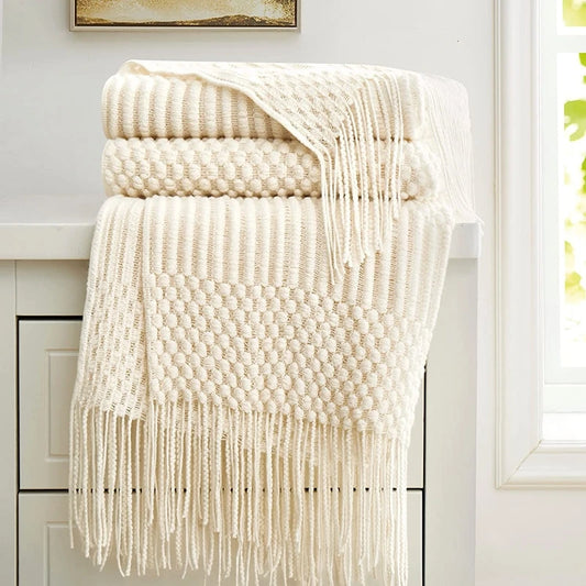 Boho Luxe Waffle Throw Blanket