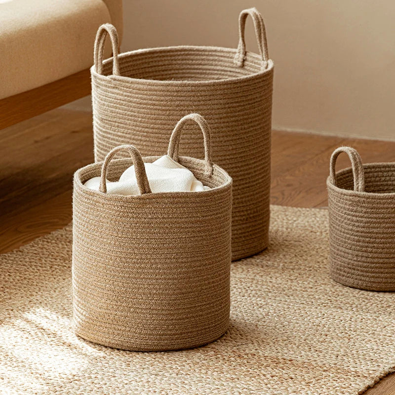 Handmade Woven Dirty Laundry Basket – Versatile Storage Solution