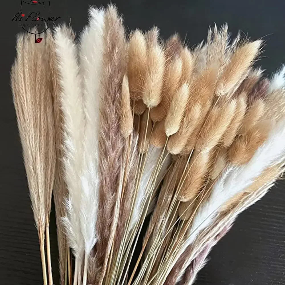 Charming Fluffy Pampas Dried Flowers Bouquet – Natural Decor