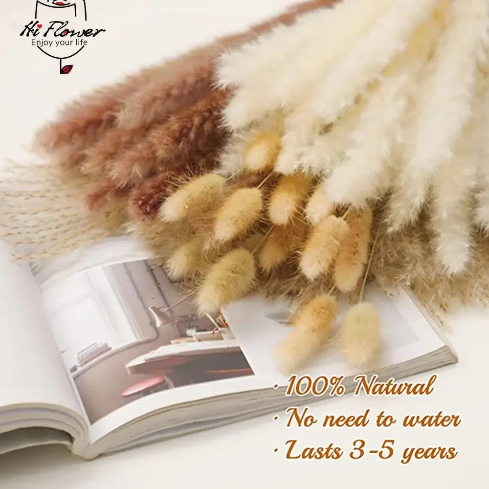 Charming Fluffy Pampas Dried Flowers Bouquet – Natural Decor