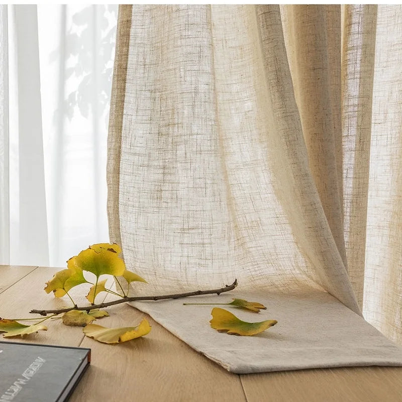 Elegant Sheer Linen Curtains – Custom Size Options