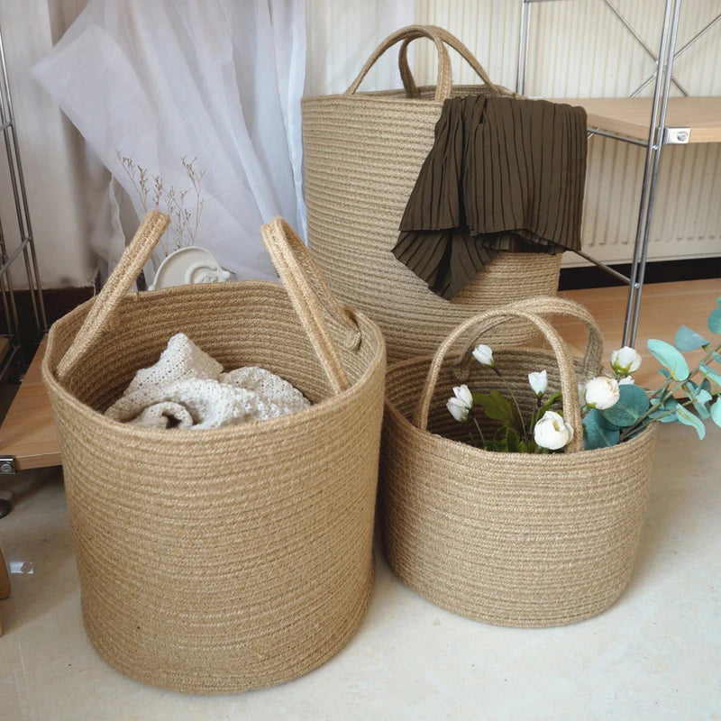 Handmade Woven Dirty Laundry Basket – Versatile Storage Solution