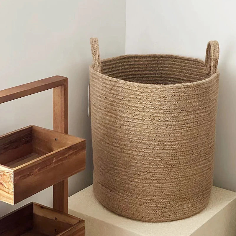 Handmade Woven Dirty Laundry Basket – Versatile Storage Solution